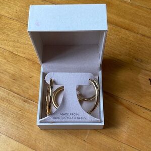 2x Recycled Brass Hoop Earrings